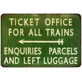 thumbnail image 1 of Ticket Sales Trains Vintage Retro Reproduction Gift 8 x 12 High Gloss Metal, 1 of 5