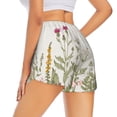thumbnail image 4 of Picia Herbs and Wildflowers Pattern Women's 2 in 1 Athletic Running Shorts High Waisted Workout Casual Gym Sweat Shorts with Comfy Liner Zipper Pockets-, 4 of 9