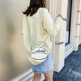 thumbnail image 3 of Round Basketball Shoulder Bag Women Football Totes Chain Messenger Handbag, 3 of 5