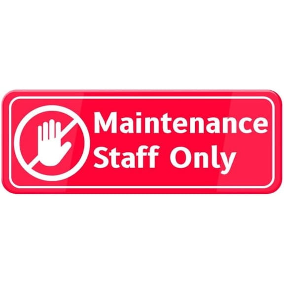 Maintenance Staff Only Sign, 10"X3" Acrylic Warning Sign, Door Wall Labels Sign For Offices Businesses House Home