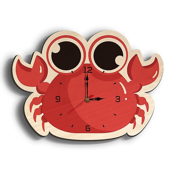 Reloj colgante, reloj de pared con forma de cangrejo, decoración del hogar hecha a mano, adornos murales, relojes, relojes Saat