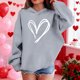 thumbnail image 4 of Sudadera con capucha y estampado de corazón de San Valentín, sudadera de manga larga para niños y niñas, chaqueta para niñas de talla mediana y grande., 4 of 7