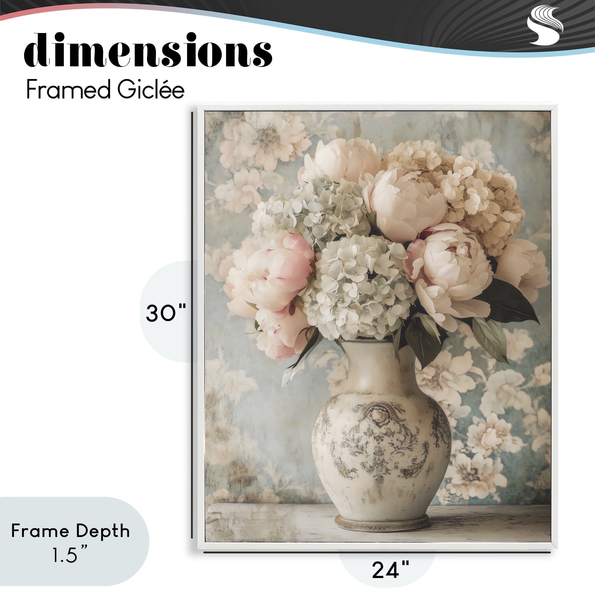 Stupell Industries Delightful Arrangement of Flowers White Framed Giclee Art, design by Creative Studio