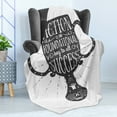 thumbnail image 4 of Saying Soft Flannel Fleece Throw Blanket, Motto on Trophy Action is the Foundational Key to All Success, Cozy Plush for Indoor and Outdoor Use, 50" x 70", Dark Blue Grey White, by Ambesonne, 4 of 5