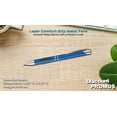 thumbnail image 4 of 10 Laser Comfort Grip Metal Pens Pack - Slim, Comfortable grip, Black Ink - Blue, 4 of 5