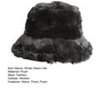 thumbnail image 7 of Bucket Hat Plush Winter Fisherman Cap Warm Windproof Faux Fur Bucket Hat for Women, 7 of 7