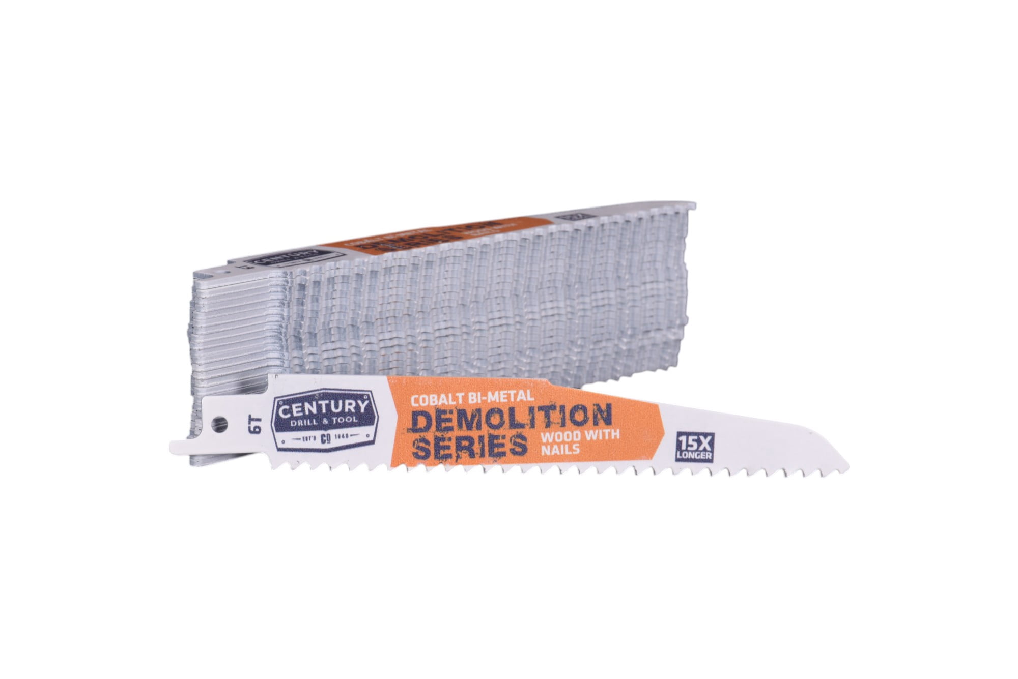 Century Drill & Tool 07785 6" Demolition Series Bi-Metal Reciprocating Saw Blade, 8/10T, 25 Pack