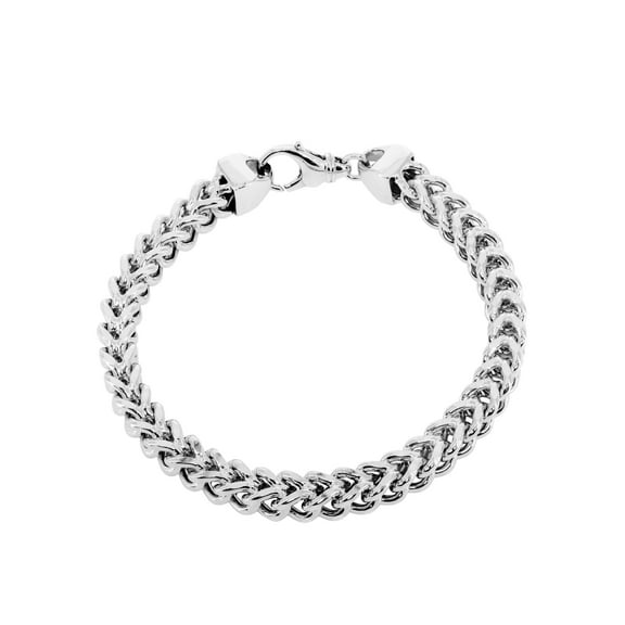 Semi Solid  Womens Franco Bracelet 10K/14K White Gold