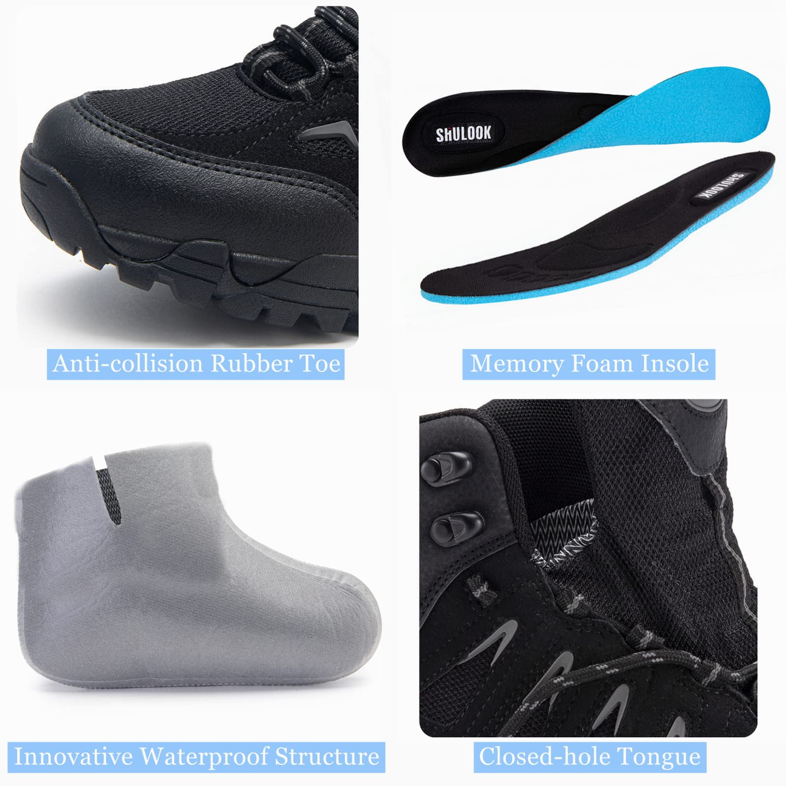 COM STAR Men’s Hiking Boots Mid-Top Outdoor Trekking Shoes Comfortable Durable Trail Boots for Camping, Climbing, Hiking & Outdoor Walking