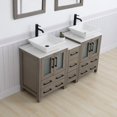 thumbnail image 5 of Vanity Art 60" Double Sink Freestanding Bathroom Vanity Set with Engineered Marble Top and Mirror, 5 of 9