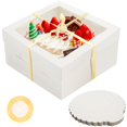 thumbnail image 1 of Cajas para tartas NPLUX, blancas, con ventana de 30 x 30 x 15 cm, con tablas y cinta, 1 of 6
