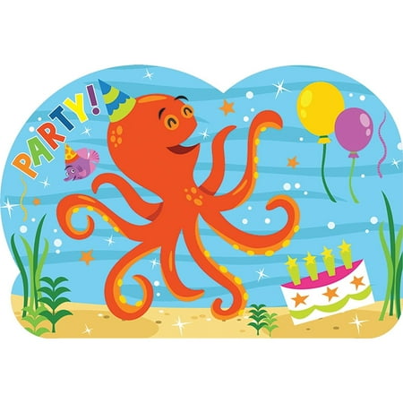 Amscan Ocean Buddies Party Invitations, 8 Count