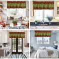 thumbnail image 5 of Christmas Farmhouse Short Window Curtain Valances, Xmas Botanical Berry Green Red Plaid Rod Pocket Kitchen Valances for Living Room Bedroom Bathroom Cafe 54" x 18", 5 of 8