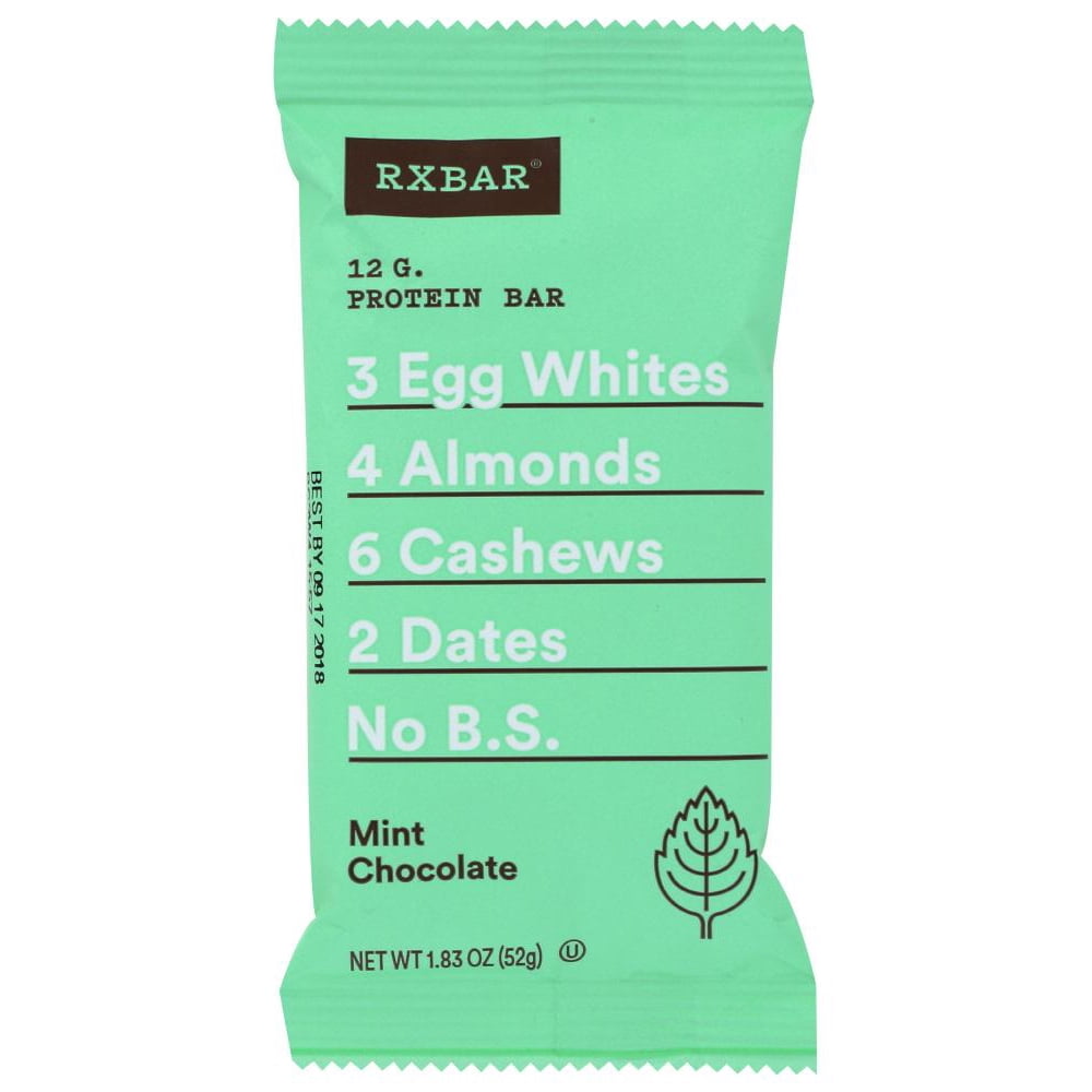 RX Bar Protein Bar, Mint Chocolate 1.83oz (Pack of 12)