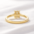 thumbnail image 3 of Jewelerix Oval Cut Solitaire Engagement Ring with Pavé Band, 14K Yellow Gold Vermeil, Perfect for Proposal Gift for Women, 3 of 4