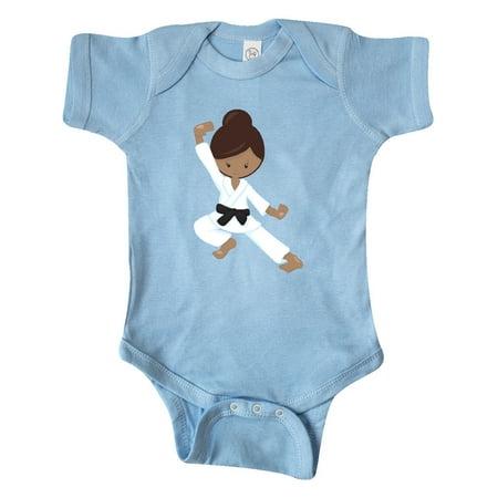 

Inktastic African American Girl Black Belt Karate Pose Gift Baby Girl Bodysuit