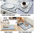thumbnail image 4 of 2 Pack Washable Rubber Multicolored Flower Leaves Dish Drying Mats for Kitchen Counter Home Large Coffee Bar Pad Accessories and Decor for Utensils Stemware (2pcs 19.5''x12''), 4 of 6