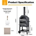 thumbnail image 4 of Techmilly Wood Fired Outdoor Pizza Oven, Black, 4 of 7