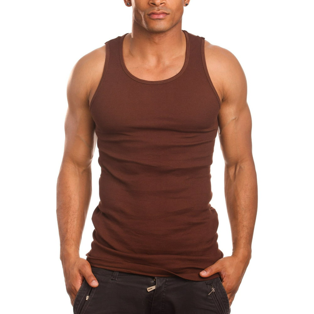 Apparel99 - Men’s 3 Pack Tank Top A Shirt–100% Cotton Ribbed Undershirt ...