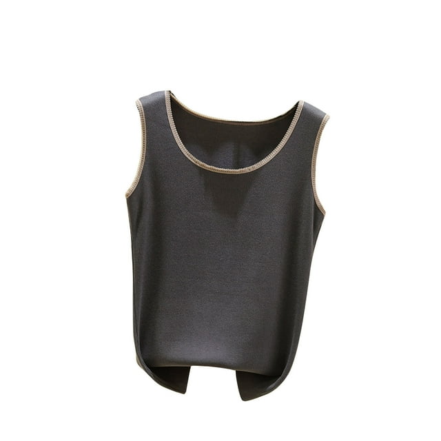 Timegard Camisole pour Femmes Col Rond Vêtements d'Intérieur Sans Manches Douce Décontractée Pyjamas Chandails Hauts T-Shirt Basique