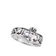 thumbnail image 4 of Claddagh Heart Friendship Ring Sterling Silver Celtic Chevron Band 925 Jewelry Female Male Size 9, 4 of 4