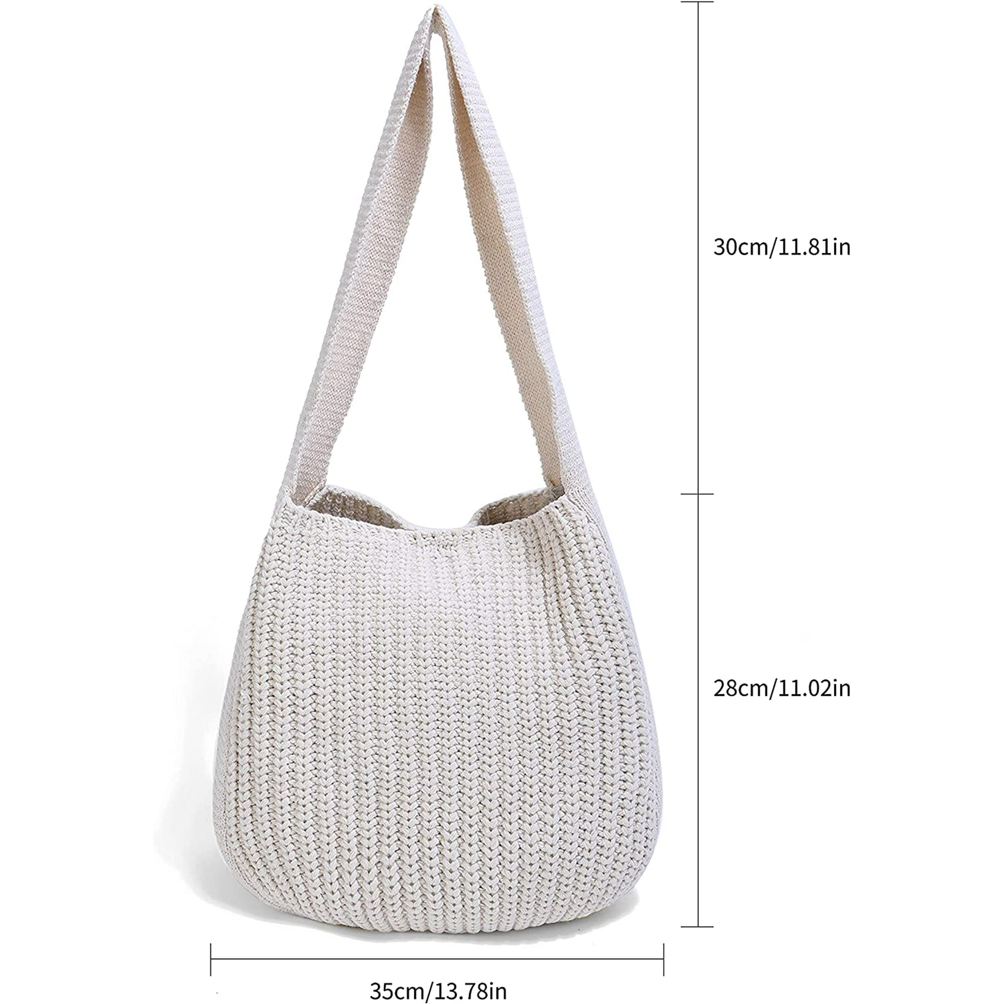 Htooq Women s Shoulder Handbags Hand Crocheted Bags Large Shoulder Shopping Bag Tote Bag Aesthetic Canvas Tote Cute Tote Bags