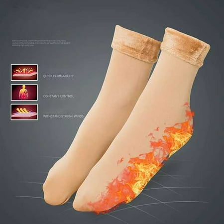 

QWANG Winter Women Seamless Velvet Boots Floor Sleeping Socks Wool Thicken
