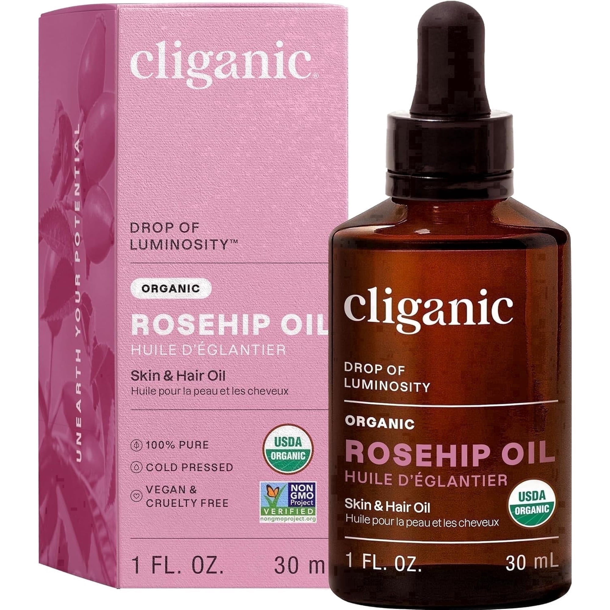 (Pack of 7) Cliganic Oil Rosehip Organic 1 Oz