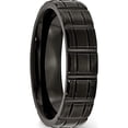thumbnail image 4 of Titanium Brushed And Polished Black Ip-Plated 6mm Notched Band (Size 10.5) Made In China tb353-10.5, 4 of 5