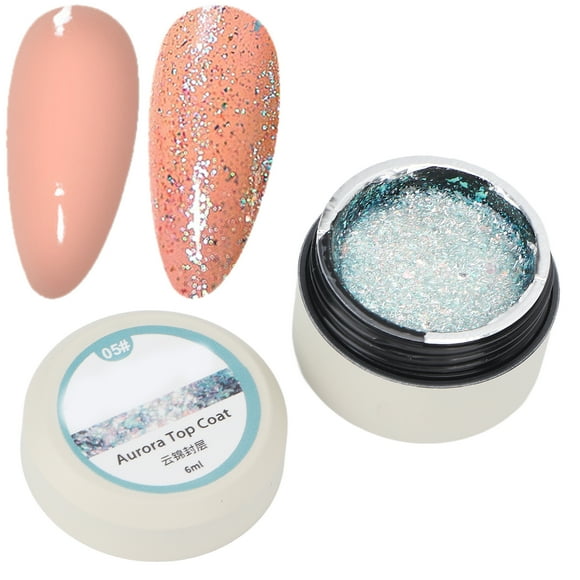 Top Coat Gel Nail Polish, Clear Nail Polish Top Coat Nail Polish High Gloss Shiny Long Lasting Gel for Clear Nail Gel and Acrylic Nails for Home DIY and Nail Salon
