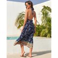 thumbnail image 4 of Yesfashion Women's Boho Deep V Neck Backless Flowy Floral Maxi Beach Dress, 4 of 5