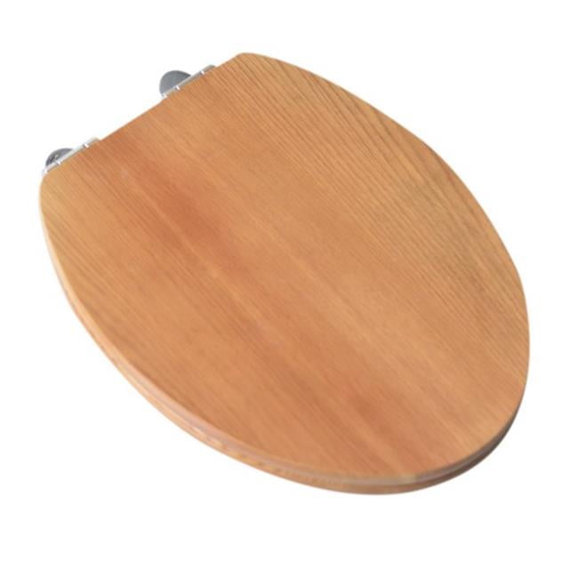 Contemporary Design Full Cover Solid Oak Wood Elongated Toilet Seat