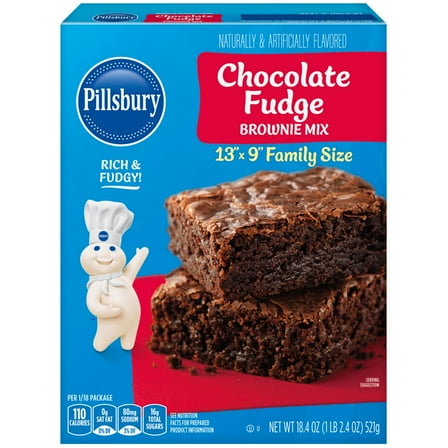Pack of 3 Pillsbury Chocolate Fudge Brownie Mix, 18.4 oz Box, 18.4 oz (packaging may vary)