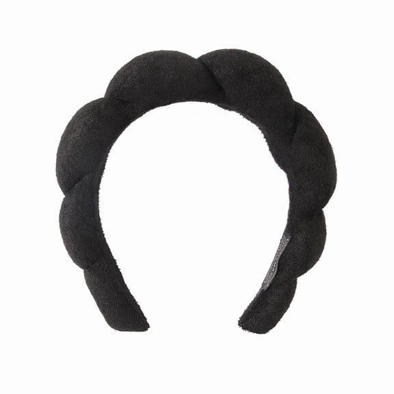 Spa Makeup and Face Washing Headband, Pink Bubble Design, Ultra-Absorbent Microfiber Headband for Washing Face, Soft Terry Cloth, No-Squeeze, No-Pull Band Gentle on Hair and Head