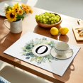 thumbnail image 5 of Placemats Set of 6, Letter O Place Mats Alphabet Green Eucalyptus Leaves Tablemats Washable Placemat Table Decoration for Kitchen Table Dinner Party Home Decor Indoor Outdoor 13x19 Inch, 5 of 9