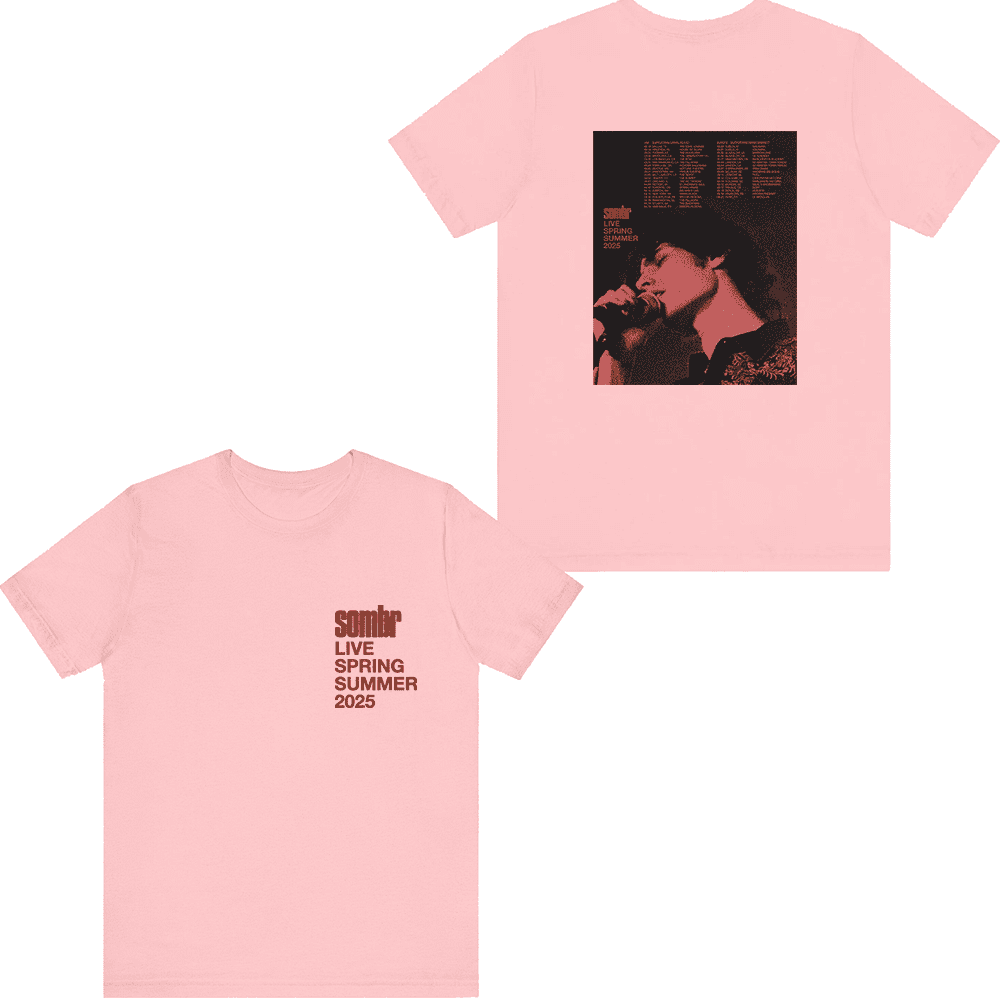 Sombr Merch Live Spring 2025 Tour T-shirt Men Women Short Sleeve
