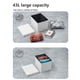 thumbnail image 5 of Taburete plegable Storage Ottoman Bsketa de piel blanca, 5 of 6