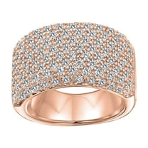 Bling Jewelry Womens Micro Pave Cubic Zirconia Cocktail Statement Ring Rose Gold Sterling Silver Band