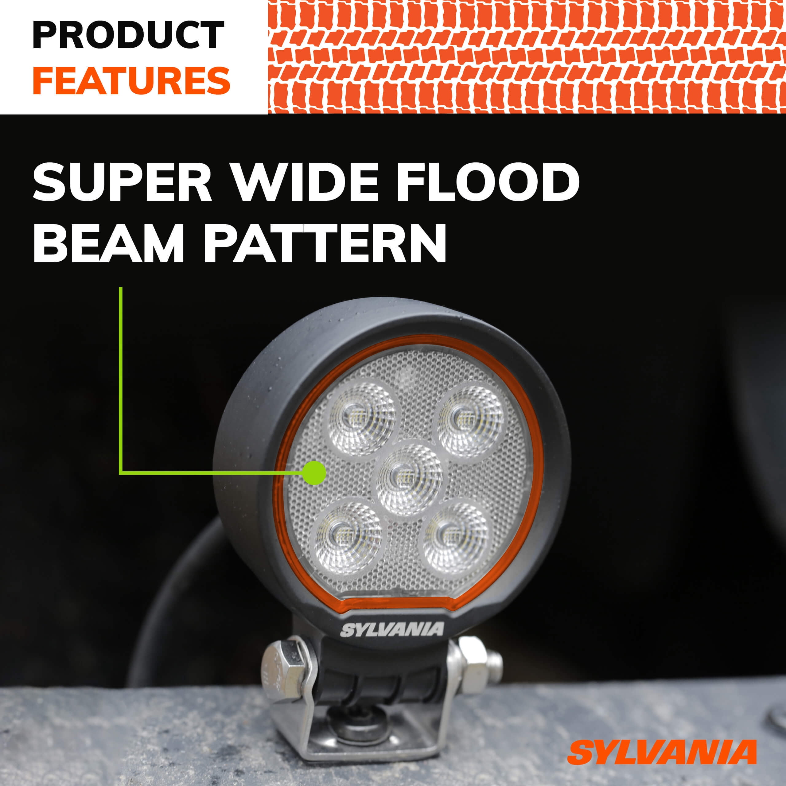 SYLVANIA Rugged 3 Inch Round LED Light Pods | Lifetime Limited Warranty | Flood Light 1400 Raw Lumens, Off Road Driving Work Light, Truck, Boat, Tractor, ATV, UTV, SUV, 4x4 (2 PC)