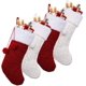thumbnail image 1 of Paquete de 4 medias navideñas, medias navideñas rojas y blancas con piel sintética de felpa, medias navideñas rústicas para rellenar y colgar decoraciones navideñas para chimeneas, 1 of 3