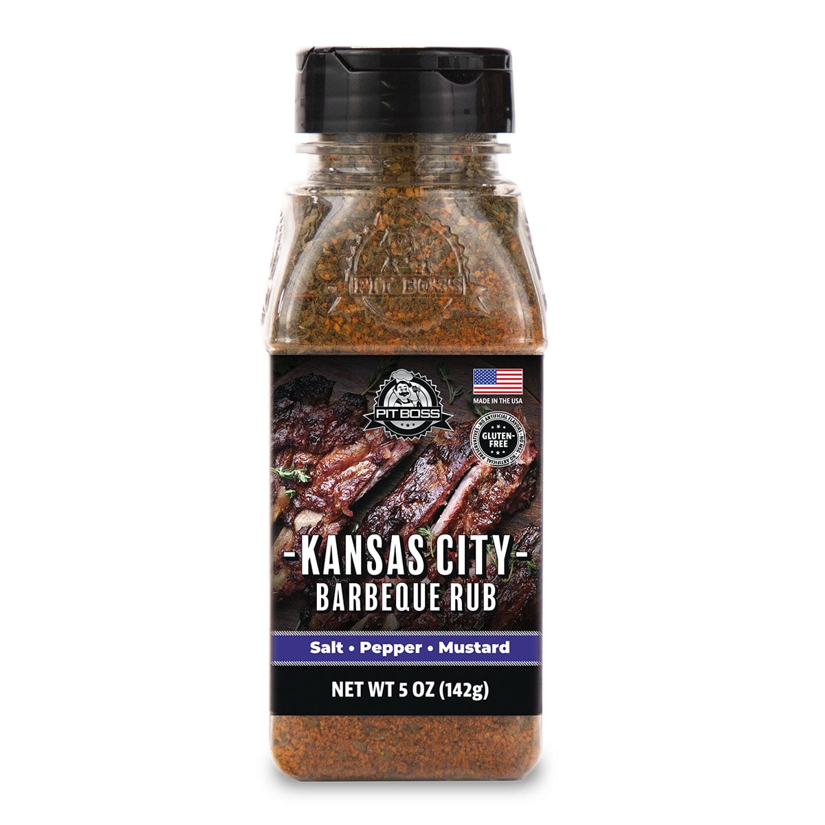 Pit Boss Kansas City Barbeque Dry Rub Mixed Seasoning with Salt & Pepper Mustard, 5 oz
