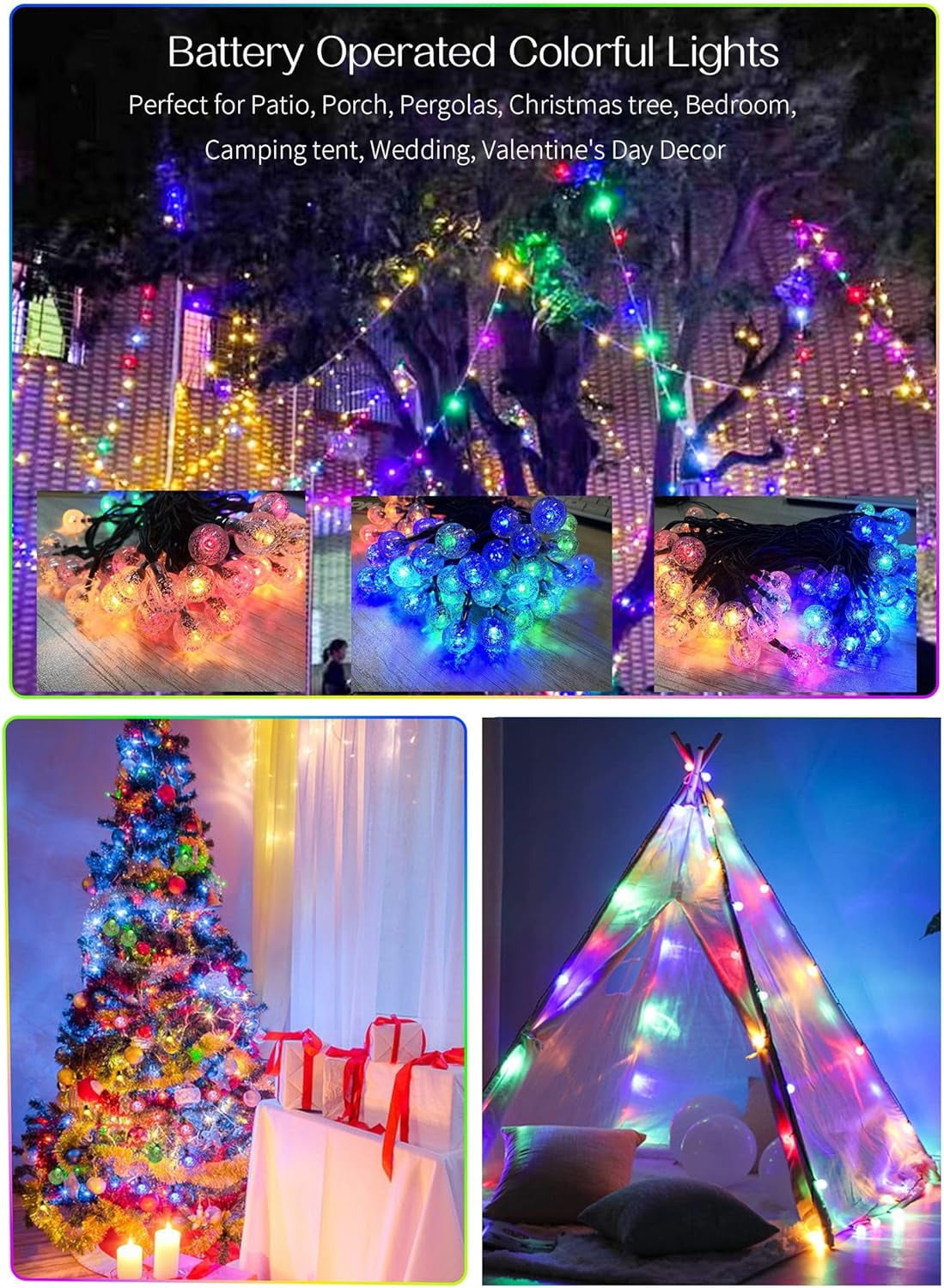 39Ft Color Changing LED String Lights with Remote and Timer - Battery  Powered Fairy Lights for Bedro…See more 39Ft Color Changing LED String  Lights