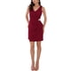 thumbnail image 2 of INSPIRE CHIC Vestido de cóctel sin mangas con escote en V y fruncido, color burdeos, talla 2XL, 2 of 6