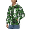 thumbnail image 3 of Wukai Palm Greenery Print Men's Zip-Up Hoodie,Fleece Full-Zip Hoodie for Men, Hooded Sweatshirt-Medium, 3 of 5