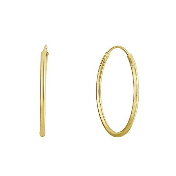 Tilo Jewelry 14k Gold Round Endless Hoop Earrings 20mm Yellow Gold Walmart Com Walmart Com
