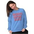 thumbnail image 5 of Funny Cycling Joke Spinning Therapy Women Crewneck Sweatshirt Brisco Brands S, 5 of 6