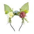 thumbnail image 3 of Diadema con orejas de conejo de Pascua, bonita diadema con orejas, diadema de flores, para disfrazarse. Verde, 3 of 9