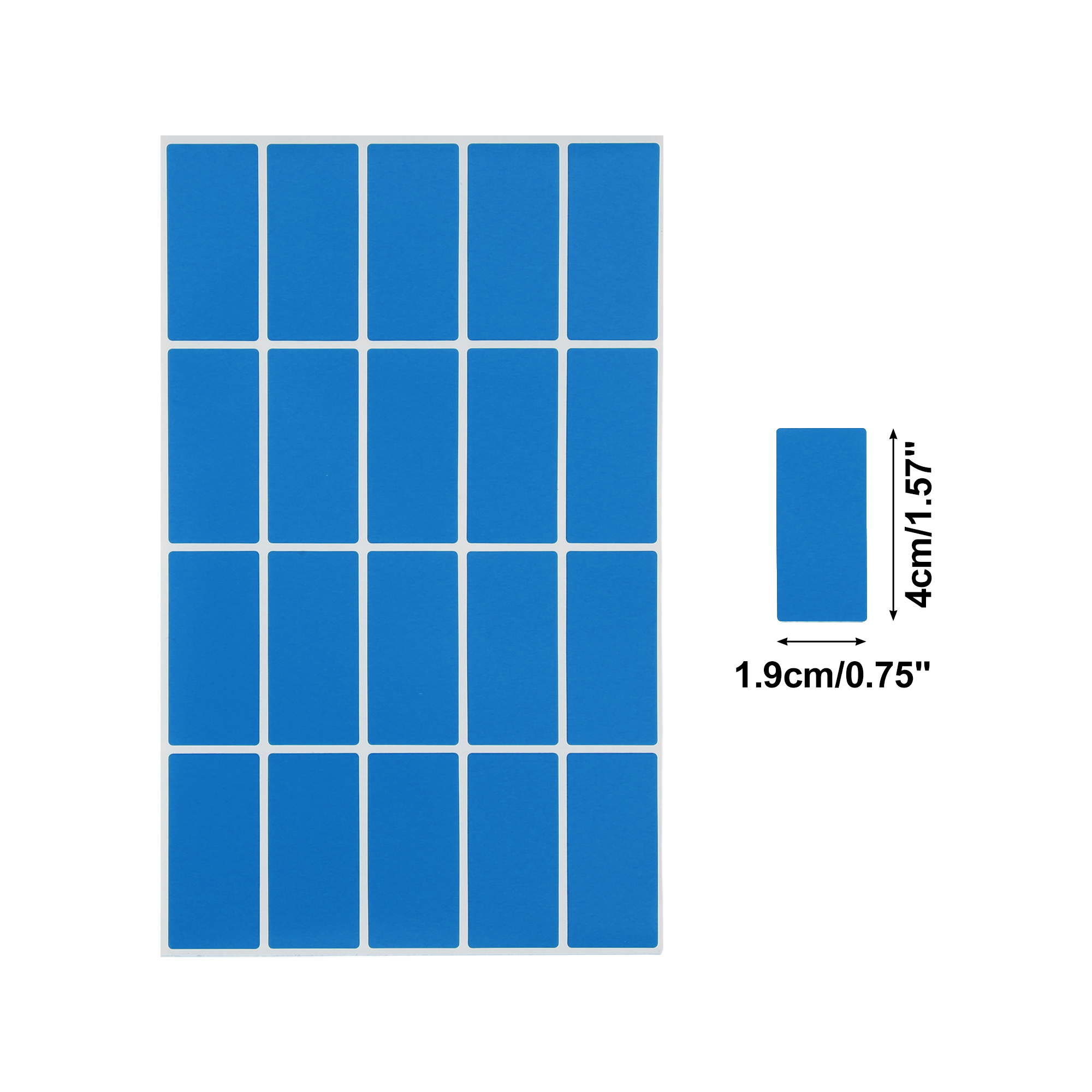 Unique Bargains Handwritable Rectangle Gift Stickers 1.57"x0.75" 20 Pcs Blue