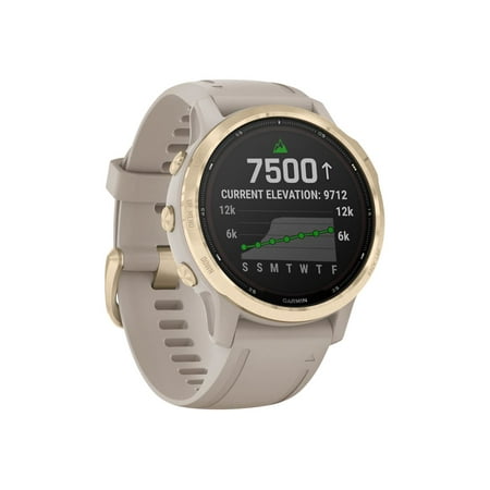 Garmin - fēnix 6S Pro Solar GPS Smartwatch 30mm Stainless Steel - Light Gold