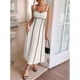 thumbnail image 4 of Women'S Striped Maxi Dress Spaghetti Strap Cut Out Flowy Long Dress Apricot XL, 4 of 6
